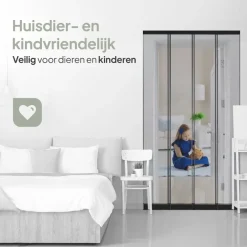 Raam En Deurhorren-O'DADDY Lamellenhor - 100x260 cm - Deurgordijn zwart