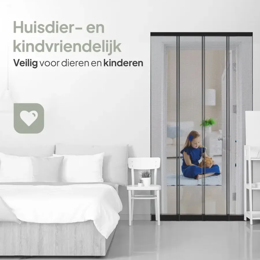 Raam En Deurhorren-O'DADDY Lamellenhor - 100x260 cm - Deurgordijn zwart