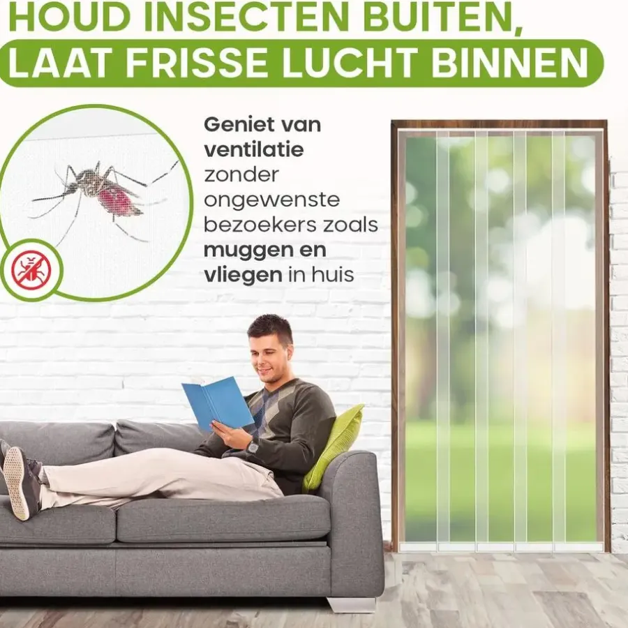 Raam En Deurhorren-O'DADDY Lamellenhor 150x260 - Deurgordijn - wit