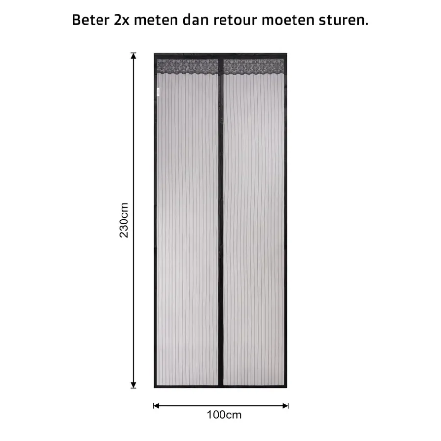 O'DADDY Magnetisch Vliegengordijn - Deurgordijn 100x230cm - Zwart