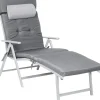 Ligbedden-O'DADDY Opvouwbaar Ligbed met Hoofdsteun - 183x60x39 cm - Grijs