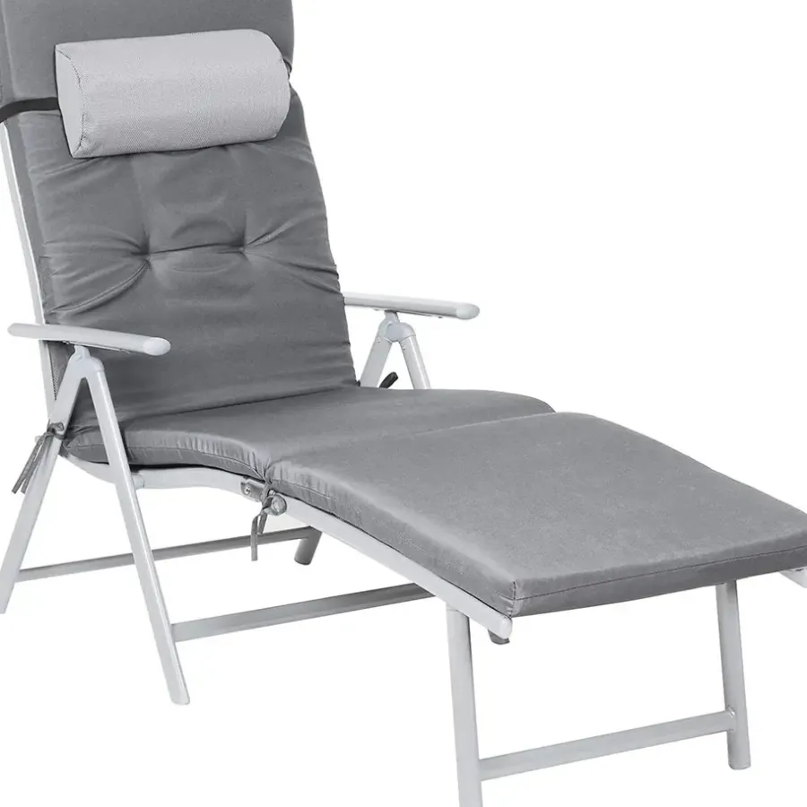 Ligbedden-O'DADDY Opvouwbaar Ligbed met Hoofdsteun - 183x60x39 cm - Grijs
