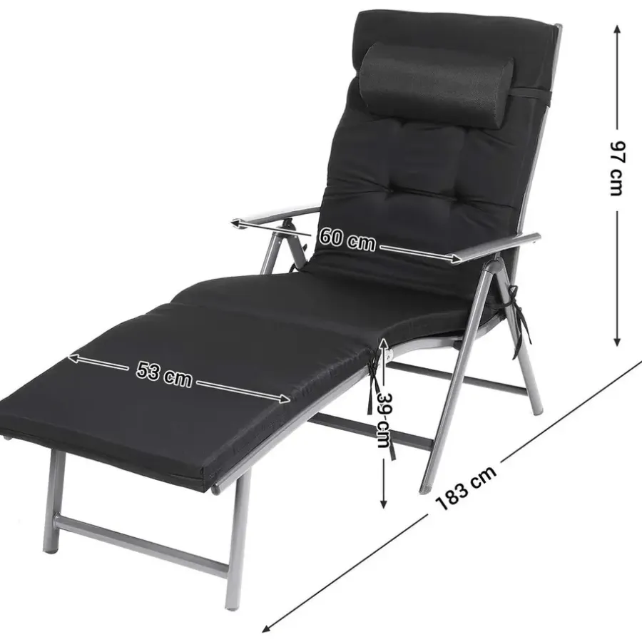 Ligbedden-O'DADDY Opvouwbaar Ligbed met Hoofdsteun - 183x60x39 cm - Grijs