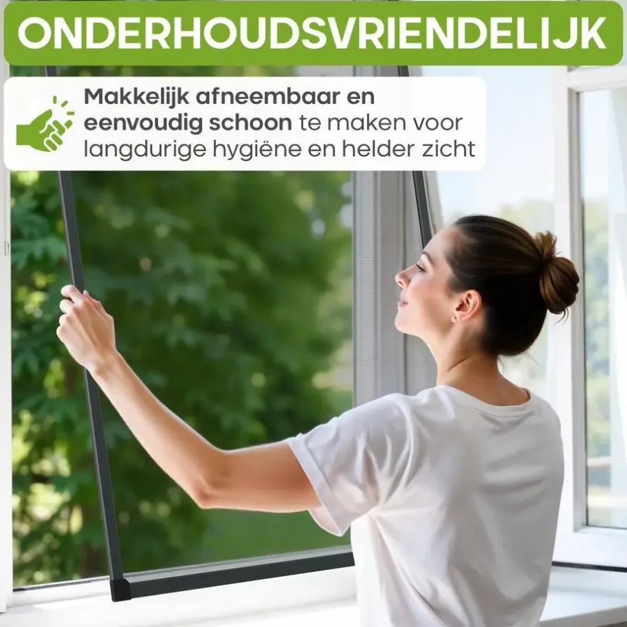 Raam En Deurhorren-O'DADDY Raamhor - 100x120 cm - Aanpasbaar Vliegengaas