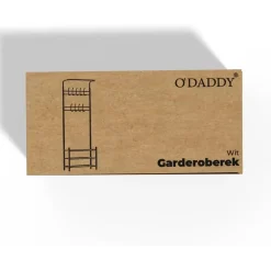 Kapstokken-O'DADDY Staande Kapstok met Schoenenrek - Wit- 66x30x190 cm