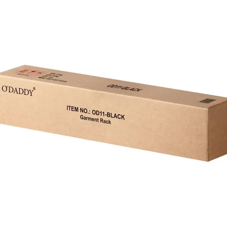 Kledingopbergers|Kledingrekken-O'DADDY O’DADDY® Zwart Kledingrek - Verstelbaar & Stabiel tot 130kg - 4 Grote Wielen