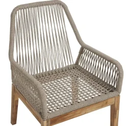 Tuinsets-Beliani OLBIA - Tuinset voor 6 stoelen - Wit/Beige - Vezelcement
