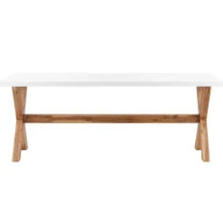 Tuinsets-Beliani OLBIA - Tuinset voor 6 stoelen - Wit/Beige - Vezelcement