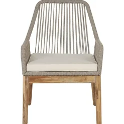 Tuinsets-Beliani OLBIA - Tuinset voor 6 stoelen - Wit/Beige - Vezelcement