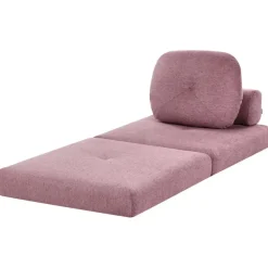 Slaapbanken|Slaapbanken-Beliani OLDEN - Slaapbank - Roze - Stof
