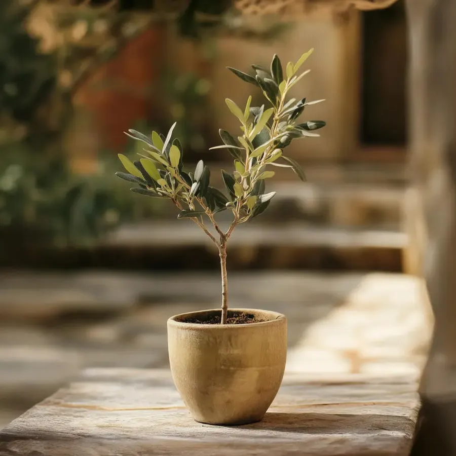 Planten|Bomen-Plant in a Box Olijfboom - Set van 2 - Olea europaea - Hoogte 25-40cm - ⌀9cm
