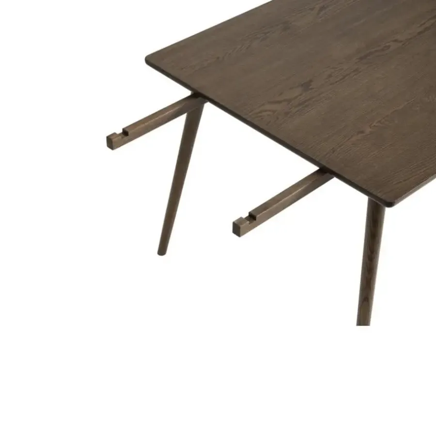Rechthoekige Eettafels|Houten Eettafels-Leen Bakker Olivine Boas Verlengbare Houten Eettafel 150 cm - Gerookt Eiken