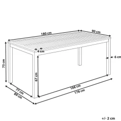 Tuintafels-Beliani OMBRIANO - Tuintafel - Lichtbruin - 180 x 90 cm - Acaciahout