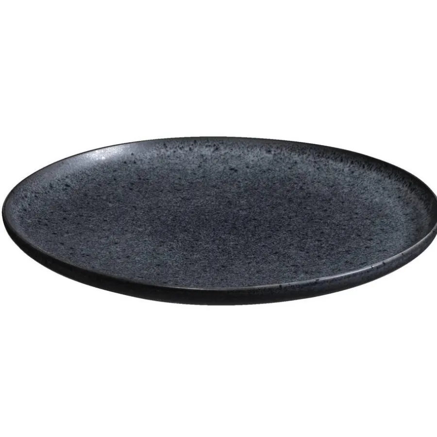 Borden-Leen Bakker Ontbijtbord Liz - zwart - stoneware - Ø21,4 cm