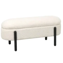 Giga Meubel Opbergbank Stof Beige - Met Opbergruimte - 108x41x48cm - Vieve