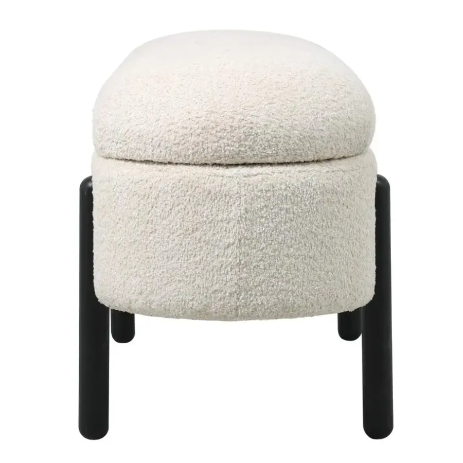 Giga Meubel Opbergbank Stof Beige - Met Opbergruimte - 108x41x48cm - Vieve