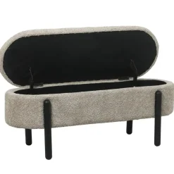 Giga Meubel Opbergbank Stof Taupe - Met Opbergruimte - 108x41x48cm - Vieve
