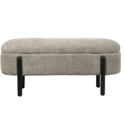 Giga Meubel Opbergbank Stof Taupe - Met Opbergruimte - 108x41x48cm - Vieve