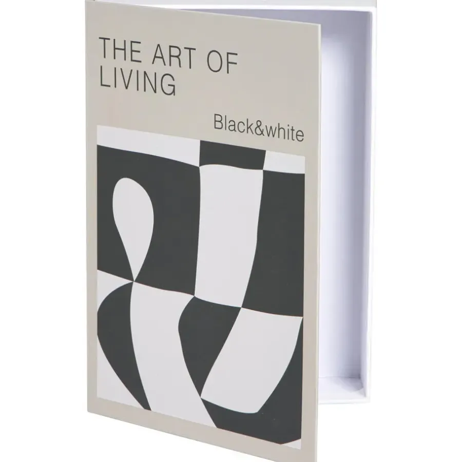 Beelden-Leen Bakker Opbergboek Art of Living zwart/wit - 5x23x16 cm
