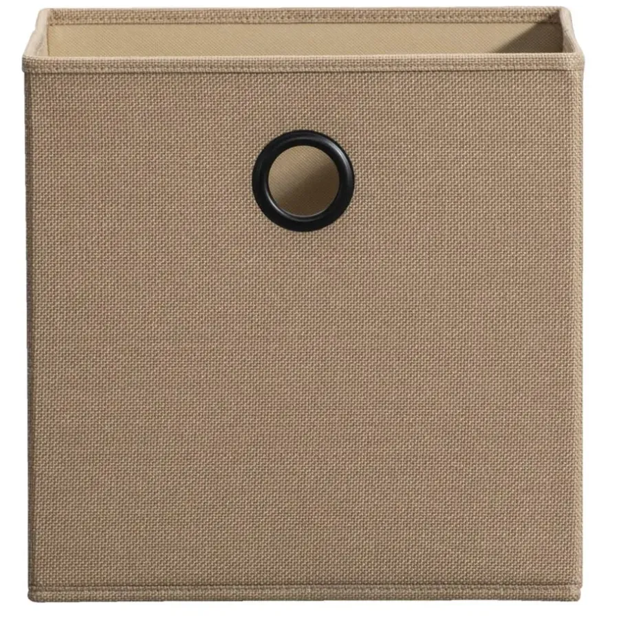 Leen Bakker Opbergbox Kenzi linnen - zand - 31x31x31 cm