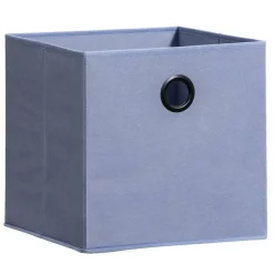 Leen Bakker Opbergbox Kenzi stof - blauw - 31x31x31 cm