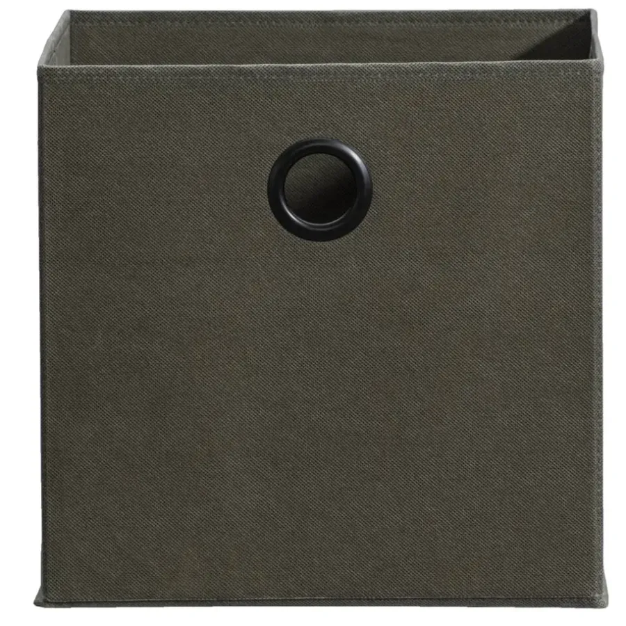 Leen Bakker Opbergbox Kenzi stof - olijfgroen - 31x31x31 cm