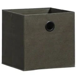 Leen Bakker Opbergbox Kenzi stof - olijfgroen - 31x31x31 cm
