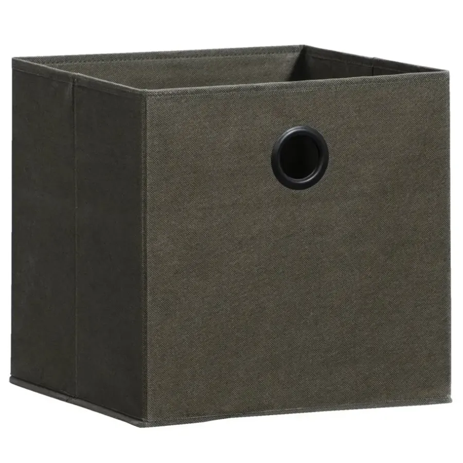 Leen Bakker Opbergbox Kenzi stof - olijfgroen - 31x31x31 cm