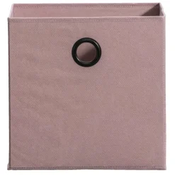 Leen Bakker Opbergbox Kenzi stof - roze - 31x31x31 cm