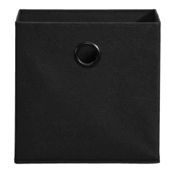 Opbergboxen-Leen Bakker Opbergbox Kenzi stof - zwart - 31x31x31 cm