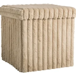 Leen Bakker Opbergbox opvouwbaar - fluffy taupe - 38x38x38 cm