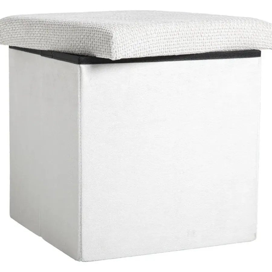 Opbergboxen-Leen Bakker Opbergbox opvouwbaar - off-white - 38x38x38 cm