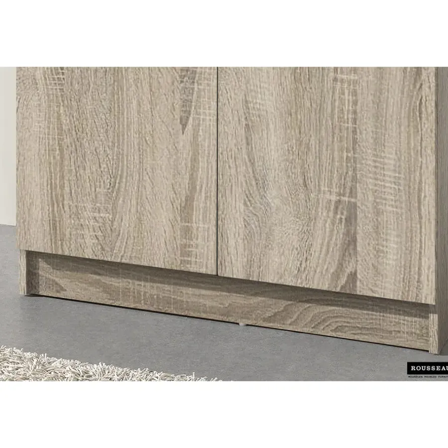 Wandkasten-Rousseau Opbergkast Ray 80cm met 2 deuren en 4 legplanken - sonoma eik