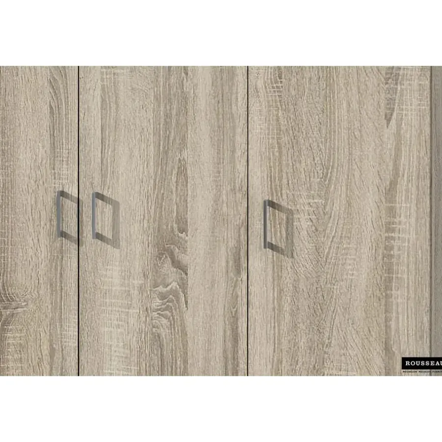 Wandkasten-Rousseau Opbergkast Ray 120cm met 3 deuren en 4 legplanken - sonoma eik