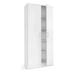 Rousseau Opbergkast Ray 80cm met 2 deuren en 4 legplanken - wit