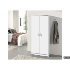 Rousseau Opbergkast Ray 80cm met 2 deuren en 4 legplanken - wit