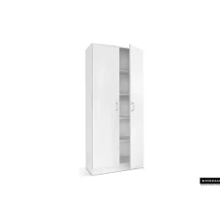 Rousseau Opbergkast Ray 80cm met 2 deuren en 4 legplanken - wit