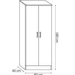 Rousseau Opbergkast Ray 80cm met 2 deuren en 4 legplanken - wit