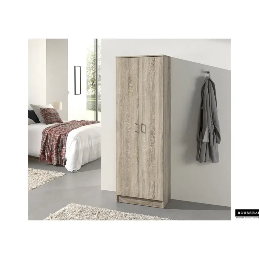 Rousseau Opbergkast Ray 60cm met 2 deuren en 4 legplanken - sonoma eik