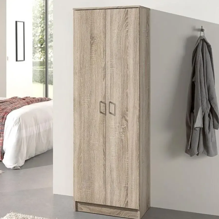 Rousseau Opbergkast Ray 60cm met 2 deuren en 4 legplanken - sonoma eik