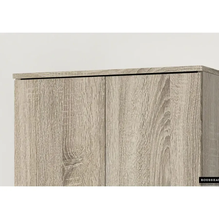 Rousseau Opbergkast Ray 60cm met 2 deuren en 4 legplanken - sonoma eik