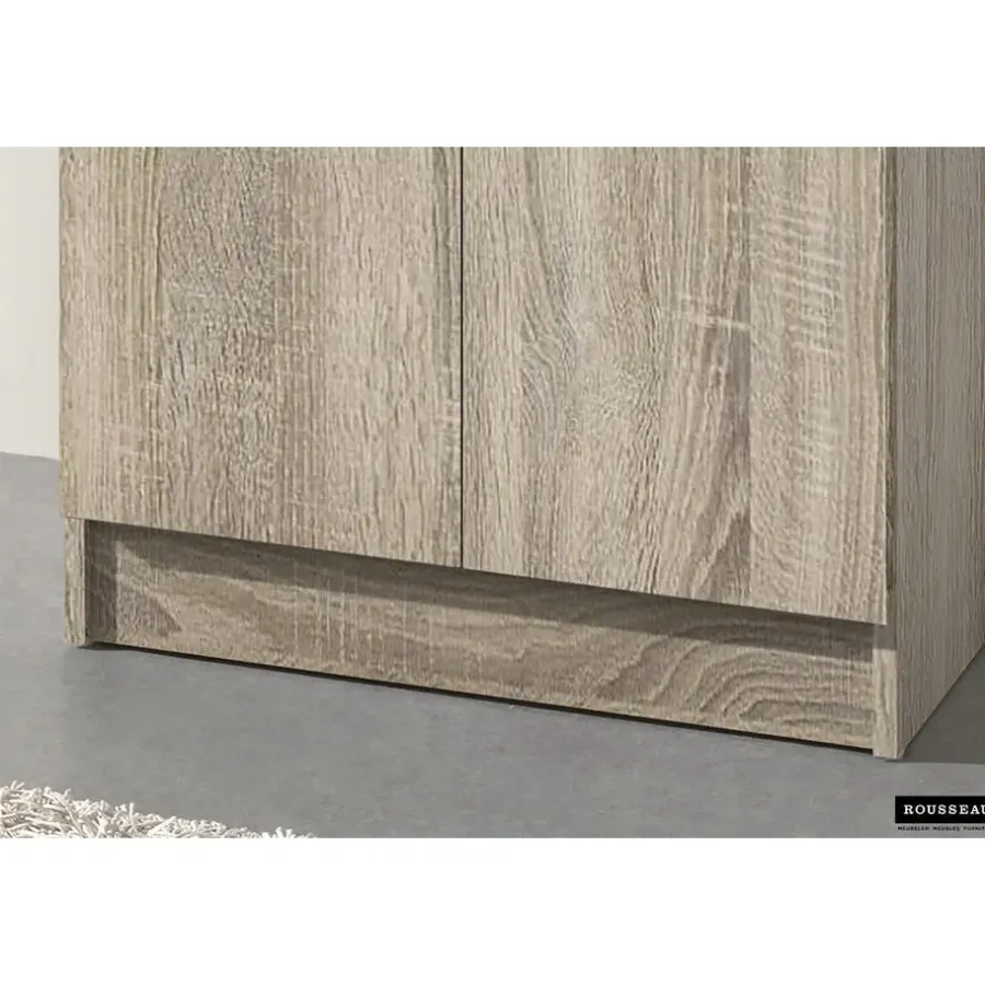 Rousseau Opbergkast Ray 60cm met 2 deuren en 4 legplanken - sonoma eik