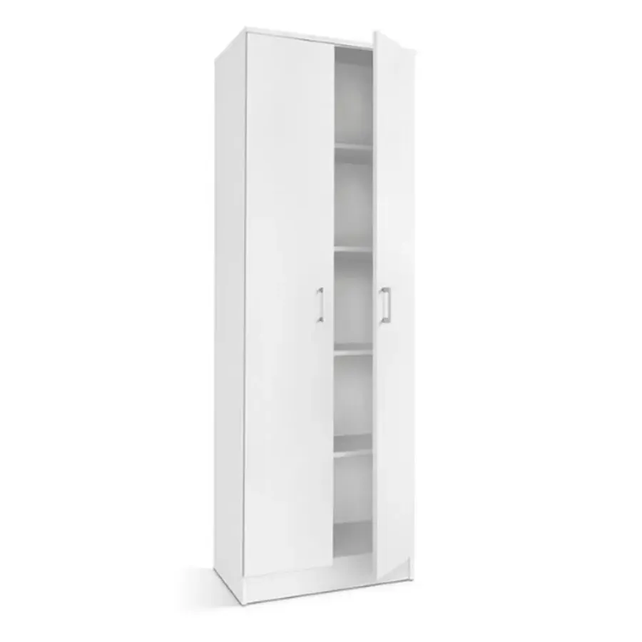 Wandkasten-Rousseau Opbergkast Ray 60cm met 2 deuren en 4 legplanken - wit