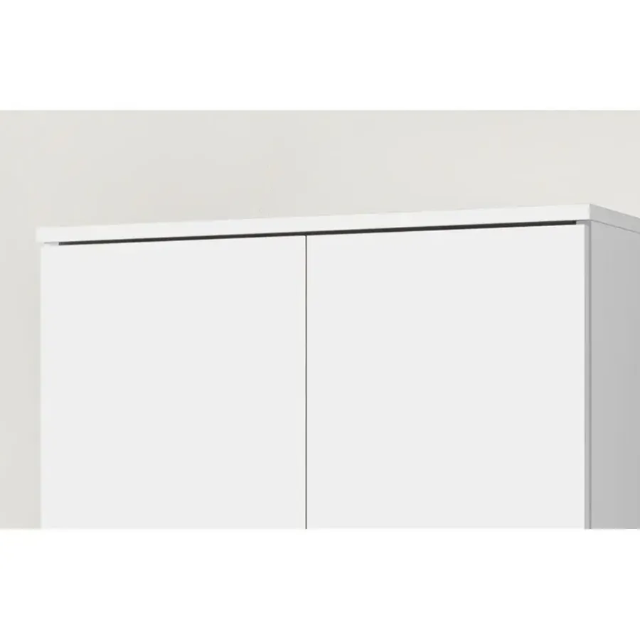 Wandkasten-Rousseau Opbergkast Ray 60cm met 2 deuren en 4 legplanken - wit