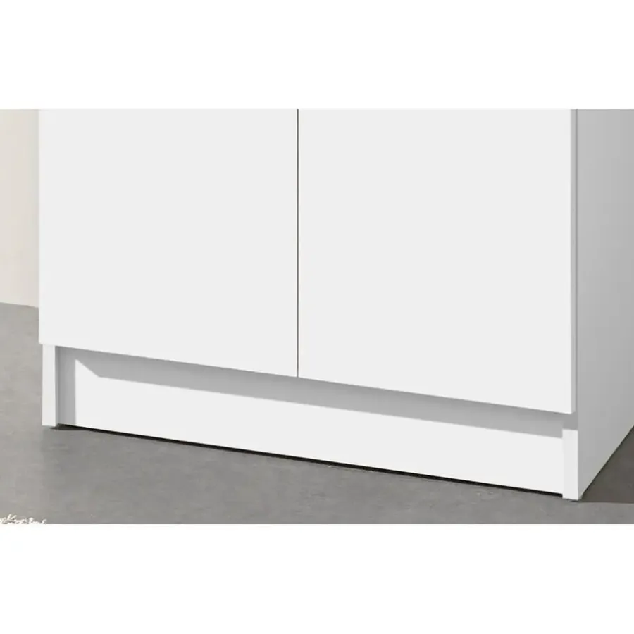 Wandkasten-Rousseau Opbergkast Ray 60cm met 2 deuren en 4 legplanken - wit