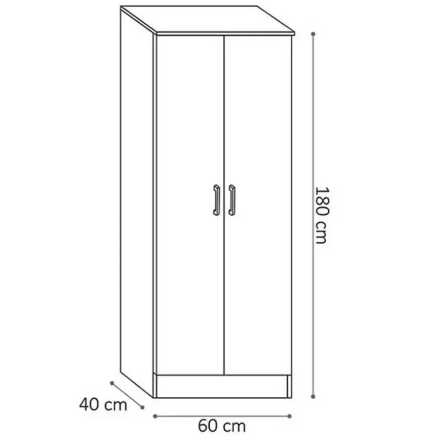 Wandkasten-Rousseau Opbergkast Ray 60cm met 2 deuren en 4 legplanken - wit