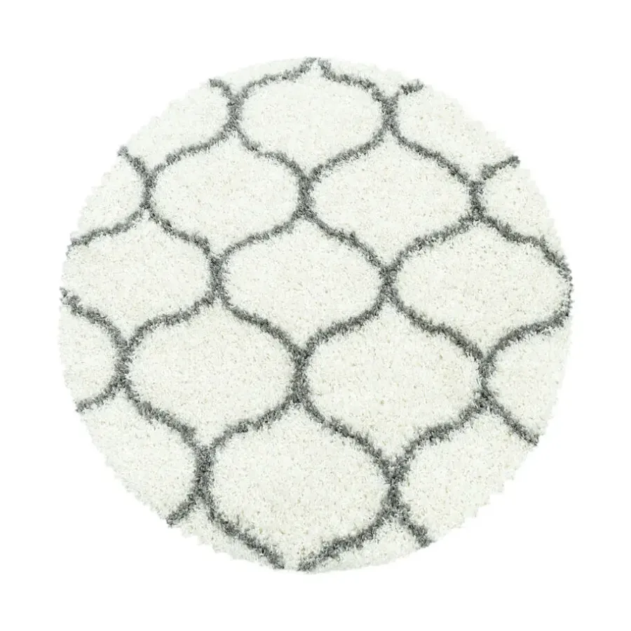 Hoogpolige Vloerkleden|Ronde Vloerkleden-Muratap Opera Soft Shaggy Rond Hoogpolig Vloerkleed Cream - 160 CM ROND