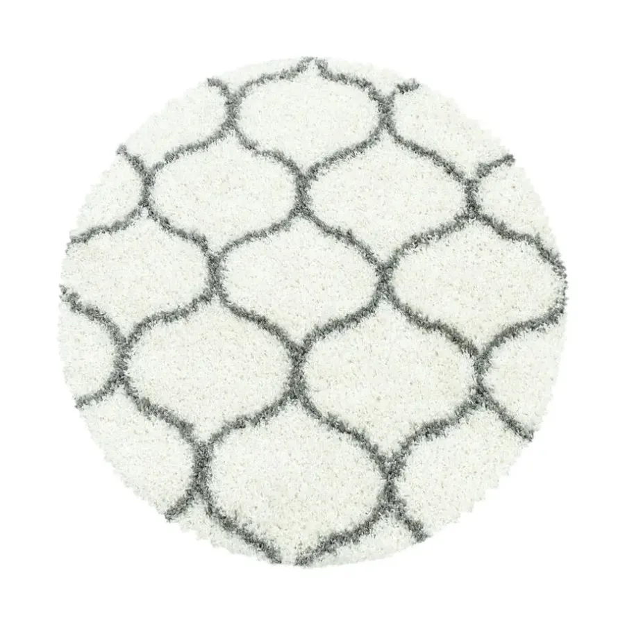 Hoogpolige Vloerkleden|Ronde Vloerkleden-Muratap Opera Soft Shaggy Rond Hoogpolig Vloerkleed Cream - 160 CM ROND