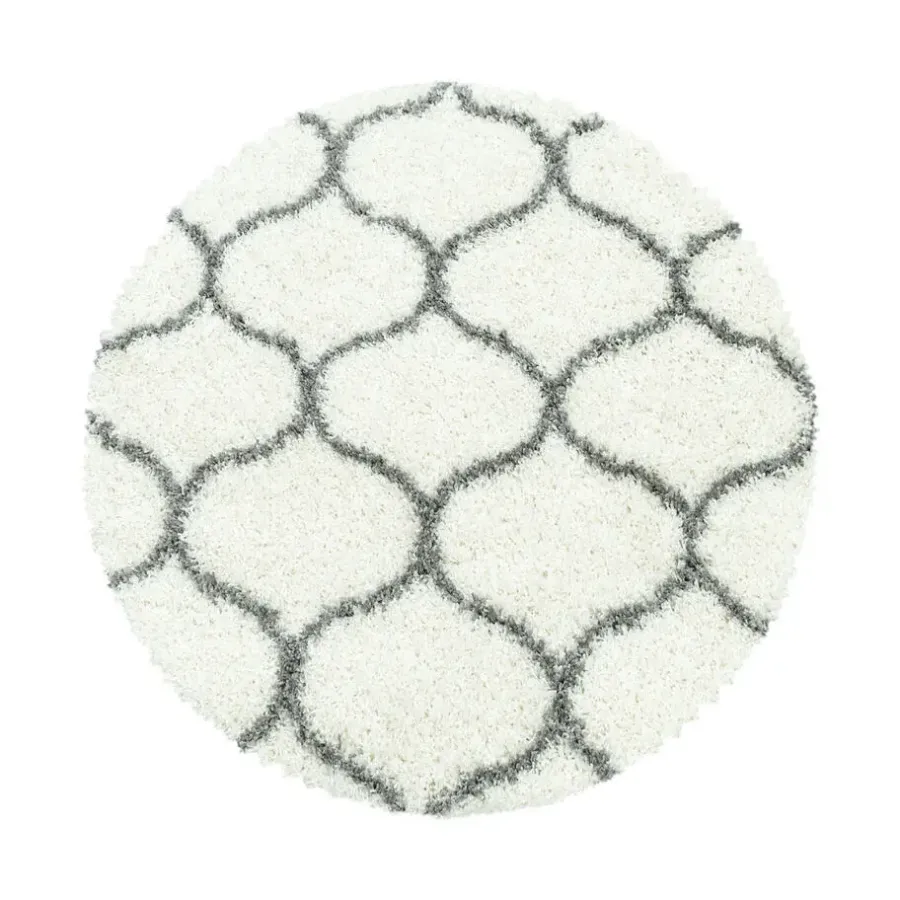 Hoogpolige Vloerkleden|Ronde Vloerkleden-Muratap Opera Soft Shaggy Rond Hoogpolig Vloerkleed Cream - 160 CM ROND