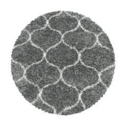 Hoogpolige Vloerkleden|Ronde Vloerkleden-Muratap Opera Soft Shaggy Rond Hoogpolig Vloerkleed Grijs - 160 CM ROND